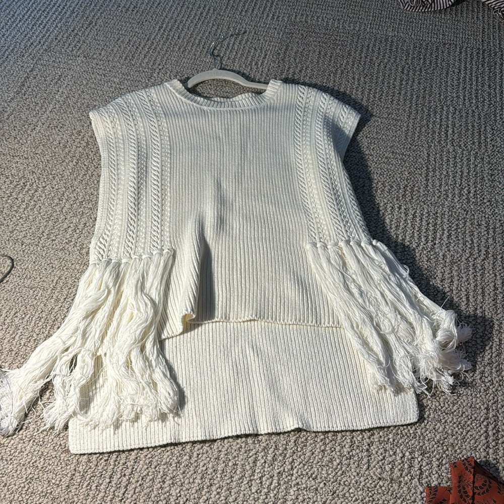 Anthropologie cream sweater tank
